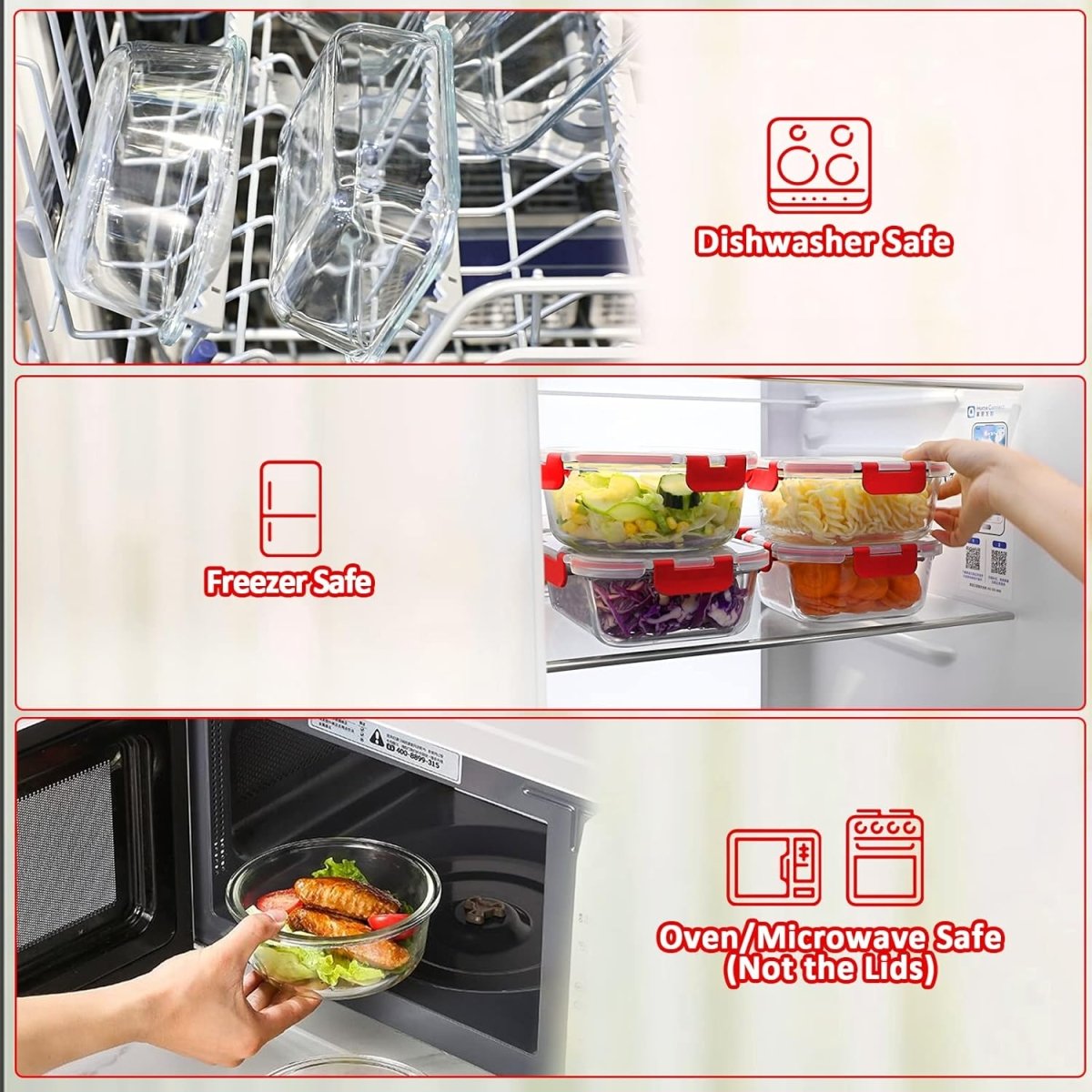 M MCIRCO 24 - Piece Glass Food Storage Containers with Upgraded Snap Locking Lids,Glass Meal Prep Containers Set - Airtight Lunch Containers, Microwave, Oven, Freezer and Dishwasher - Homesidy.com