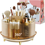 fanado 360° Rotate Makeup Brush Holder Organizer, Makeup Organizers Countertop, Makeup organization and Skincare Storage for Vanity, Desktop, Bathroom (White) - Homesidy.com