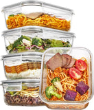 Vtopmart 5Pack 22oz Glass Storage Containers with Lids, Glass Meal Prep Food Container Sets with Snap Airtight Lids for Microwave, Oven, Freezer and Dishwasher, Grey - Homesidy.com
