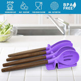 Zulay Kitchen Spoon Rest for Multiple Utensils High Heat - Resistant Silicone Drip Pad, BPA - Free Spoon Holder for Stove Top, Kitchen Gadget Holder for Ladles, Tongs, Cooking Spatula - Makes Great Gift - Homesidy.com