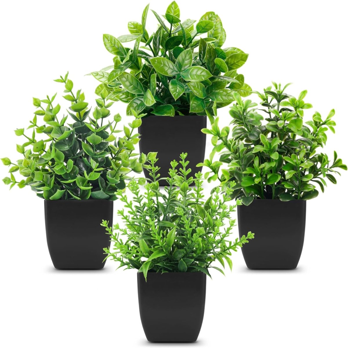 Der Rose 4 Pack Fake Plants Mini Artificial Greenery Potted Plants for Home Decor Indoor Office Table Room Farmhouse Bathroom Decor - Homesidy.com