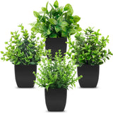 Der Rose 4 Pack Fake Plants Mini Artificial Greenery Potted Plants for Home Decor Indoor Office Table Room Farmhouse Bathroom Decor - Homesidy.com