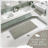 Yimobra Bathroom Rugs Non Slip Washable - Ultra Soft Absorbent Chenille Bath Mat, Quick Dry Shaggy Floor Carpet for Tub Shower, Gray Home Decor Accessories, 24x17 Inch - Homesidy.com