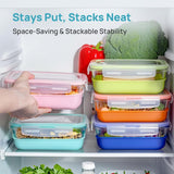 Vtopmart 5Pack 22oz Glass Storage Containers with Lids, Glass Meal Prep Food Container Sets with Snap Airtight Lids for Microwave, Oven, Freezer and Dishwasher, Grey - Homesidy.com
