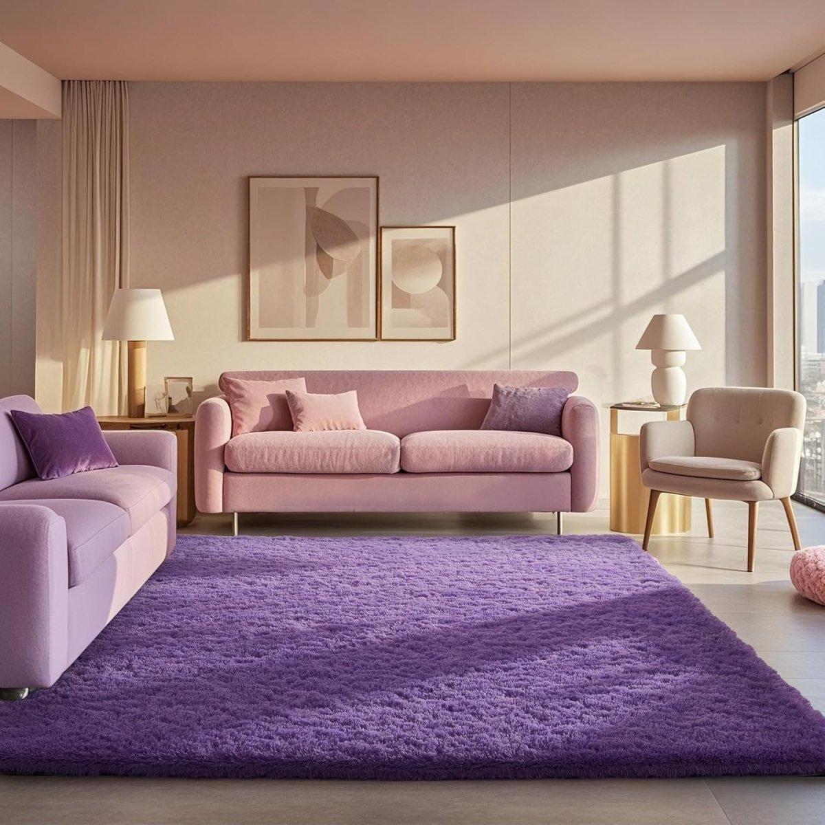 Ophanie Area Rugs for Living Room Bedroom, Upgrade Non - Slip Fluffy Soft Grey Shag Carpet, Indoor Floor Gray 4x6 Fuzzy Shaggy Living Room Plush Rug for Kids Home Dorm Decor Aesthetic - Homesidy.com