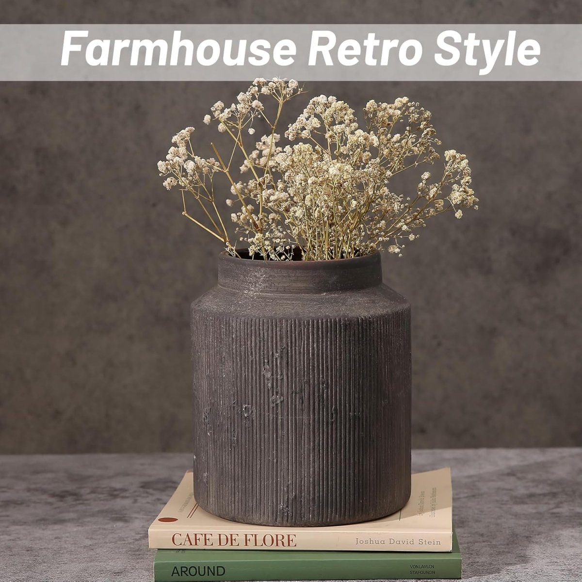Rustic Vases for Home Decor. Ceramic Vase for Dining Table Decor. Terracotta Decorative Vase 6.1IN. ZSHLXM - Homesidy.com