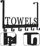 Kuhome Over The Door Hooks, Towel Holder for Bathroom, Door Mount Towel Rack Towel Hooks for Bedroom Beach Towels Bathrobe Wall Mount Hang on The Door Cabinet Cupboard Metal Sandblasted (Black) - Homesidy.com