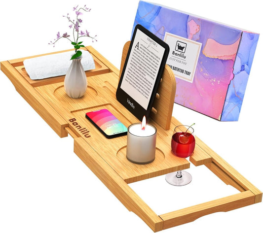 Banlilu Bathtub Tray - Bath Tray Expandable - Bath Tub Tray Table for Bathtub, Ajustable Size, Fits Most Tubs - Homesidy.com
