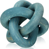 Yalikop 3 Link Wood Knot Decor - Hand Carved Coffee Table Decoration, Boho Chain Link Decor, Modern Shelf, Rustic Objects for Home Living Room Bedroom(White) - Homesidy.com