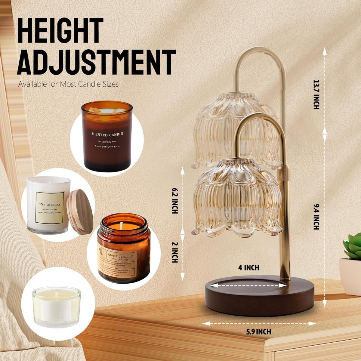 GEEZO Fragrance Candle Warmer Lamp，Electric Candle Warmer with Timer &amp; Dimmer，Mom Christmas Birthday Gifts for Women, House Warming Gifts New Home Bedroom Decor - Homesidy.com