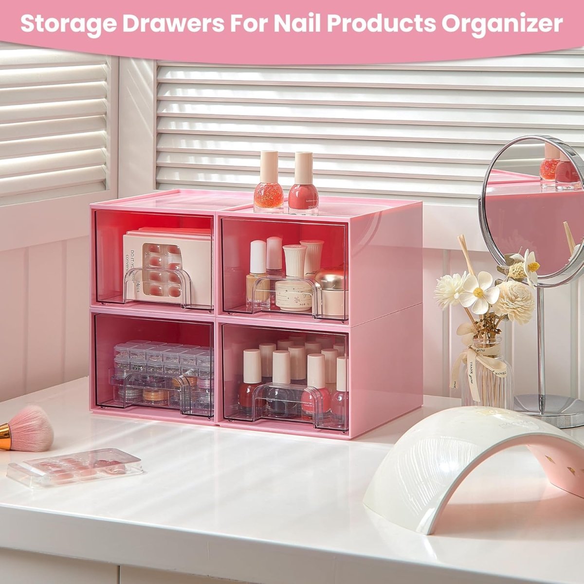 Vtopmart 4 Pack Small Clear Stackable Storage Drawers,Acrylic Bathroom Makeup Organizer,Plastic Storage Bins For Vanity, Undersink, Kitchen Cabinets, Pantry, Home Organization - Homesidy.com