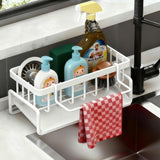Lotgnimry Sponge Holder for Kitchen, Sink Caddy Organizer Rack for Kitchen Accessories, Soap Dispenser Countertop Organizer Essentials for Home (Black) - Homesidy.com