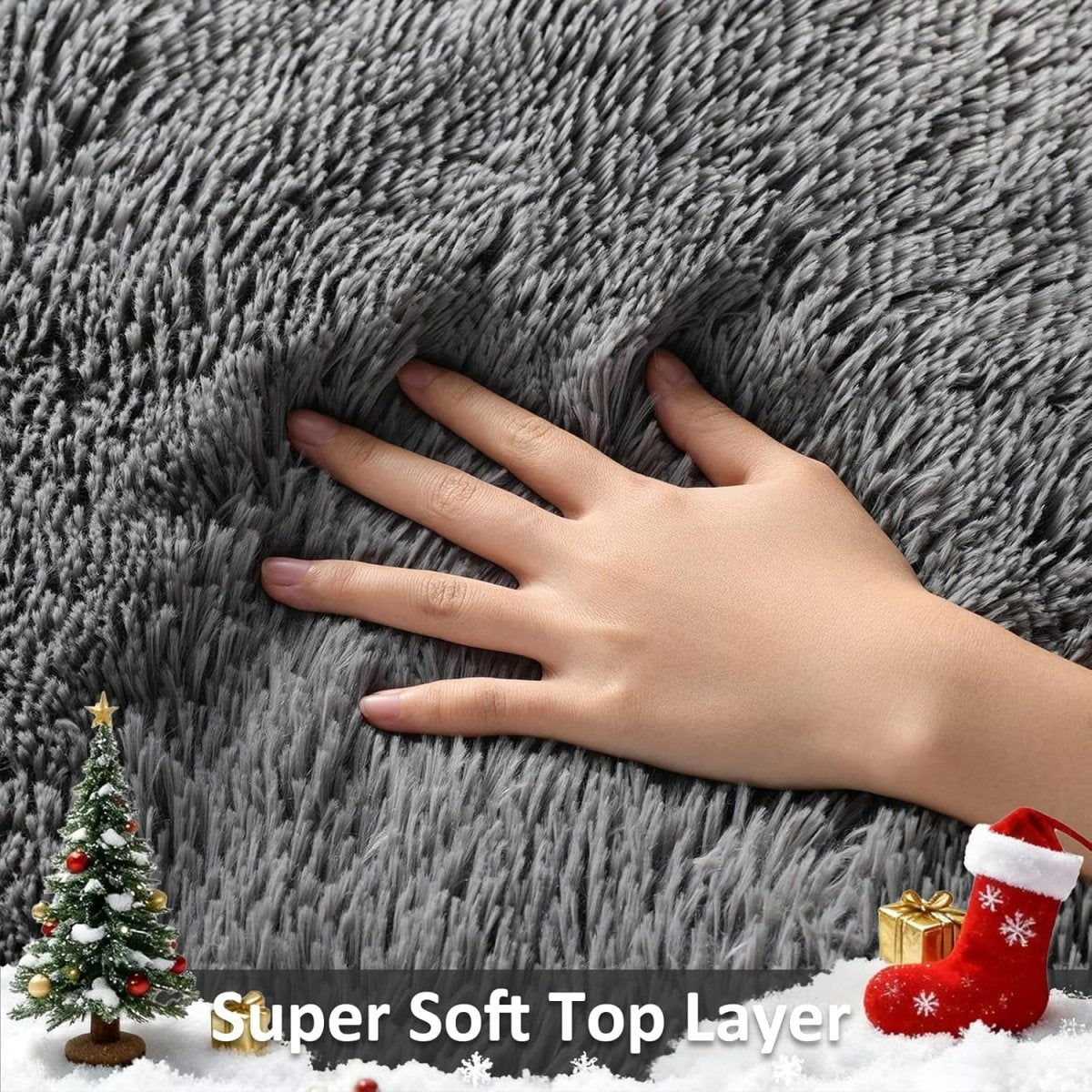 Ophanie Area Rugs for Living Room Bedroom, Upgrade Non - Slip Fluffy Soft Grey Shag Carpet, Indoor Floor Gray 4x6 Fuzzy Shaggy Living Room Plush Rug for Kids Home Dorm Decor Aesthetic - Homesidy.com