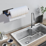 DEKAVA Paper Towel Holder Under Cabinet Wall Mount for Kitchen Towel, Self - Adhesive Bar, Rack, SUS304 Stainless Steel 13 inch (BlackA, 1) - Homesidy.com