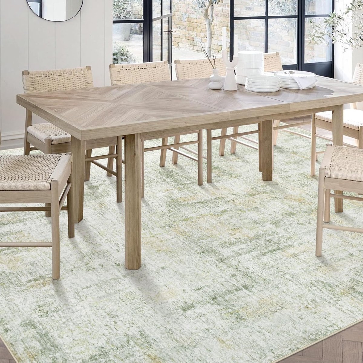 Area Rugs 6x9 Living Room: Washable Rug Modern Abstract Large Rug Soft Non Slip Neutral Rugs Stain Resistant Indoor Carpet for Bedroom Kitchen Dining Room Table Nursery Home Office Rugs(Beige,6x9) - Homesidy.com