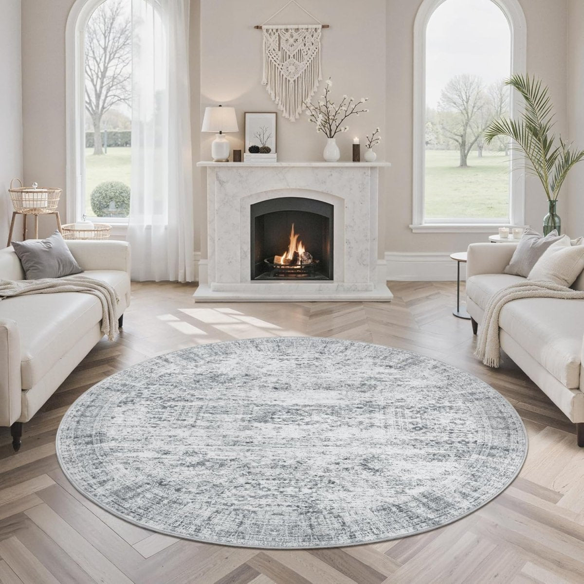 Soalmost Washable Area Rug 8x10, Large Soft Rugs for Living Room Vintage Beige Carpet 8x10 Area Rugs for Bedroom Dining Room Non - Slip Stain Resistant Under Table Rug - Homesidy.com