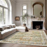 Soalmost Washable Area Rug 8x10, Large Soft Rugs for Living Room Vintage Beige Carpet 8x10 Area Rugs for Bedroom Dining Room Non - Slip Stain Resistant Under Table Rug - Homesidy.com