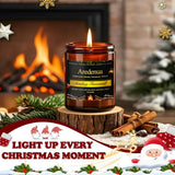 Christmas Candles - Christmas Spice Candle | 7 oz Soy Candles with Warm Cinnamon, Clove &amp; Nutmeg Aroma | Holiday Scented Candle, Cozy Winter Candle Gift for Men &amp; Women - Homesidy.com