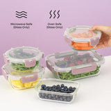 JoyJolt 24pc Borosilicate Glass Storage Containers with Lids | 12 Airtight/Freezer Safe Food Storage Containers for Pantry and Kitchen | Meal Prep Container for Lunch | Glass Tupperware Set - Homesidy.com