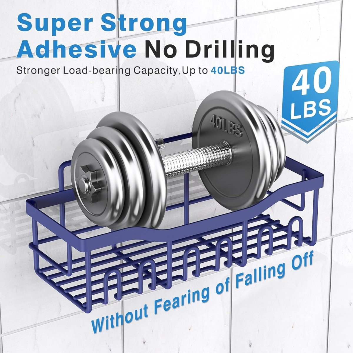 EUDELE Adhesive Shower Caddy, 5 Pack Rustproof Stainless Steel Bath Organizers With Large Capacity, No Drilling Shelves for Bathroom Storage &amp; Home Decor - Homesidy.com