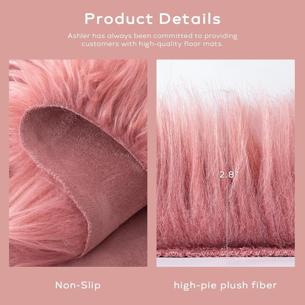 Ashler Faux Fur Rug, Fluffy White Small Sheepskin Rug, Ultra Soft 2x3 Ft Mat, Machine Washable Shag Mats, Nursery Throw for Bed, Living, Kids Room - Homesidy.com