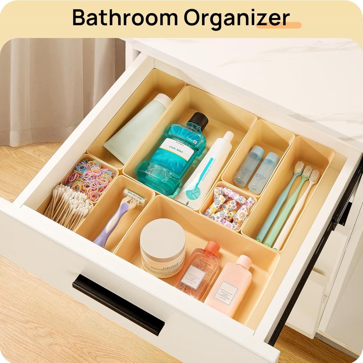 Vtopmart 25 PCS Clear Plastic Drawer Organizers Set, 4 - Size Versatile Bathroom and Vanity Drawer Organizer Trays, Storage Bins for Makeup, Bedroom, Kitchen Gadgets Utensils and Office - Homesidy.com