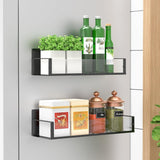 HuggieGems Metal 4 Pack Magnetic Spice Storage Rack Organizer for Refrigerator and Oven, Black Fridge Organizers and Storage - Homesidy.com