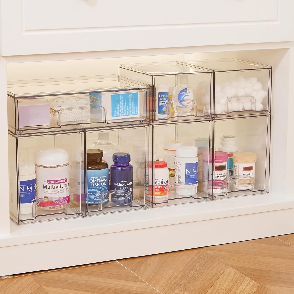 Vtopmart 12.1W Clear Stackable Storage Drawers,2 Pack Acrylic Plastic Organizers Bins for Makeup Palettes, Cosmetics, and Beauty Supplies,Ideal for Vanity, Bathroom,Cabinet,Desk Organization - Homesidy.com
