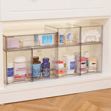 Vtopmart 12.1W Clear Stackable Storage Drawers,2 Pack Acrylic Plastic Organizers Bins for Makeup Palettes, Cosmetics, and Beauty Supplies,Ideal for Vanity, Bathroom,Cabinet,Desk Organization - Homesidy.com