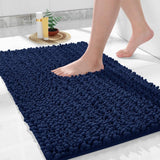 Yimobra Bathroom Rugs Non Slip Washable - Ultra Soft Absorbent Chenille Bath Mat, Quick Dry Shaggy Floor Carpet for Tub Shower, Gray Home Decor Accessories, 24x17 Inch - Homesidy.com