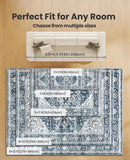 AMADA HOMEFURNISHING 8x10 Washable Area Rug, Low - Profile Large Area Rug with Non - Slip Backing &amp; Durable Edge Binding, Vintage Large Rugs for Living Room, Bedroom, Dinning Room - Homesidy.com