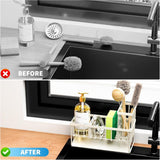 Cisily Kitchen Sink Caddy Organzier with High Brush Holder, Sponge Holder for Sink, 304 Rustproof Stainless, Kitchen Countertop Soap Dispenser Organizer, Kitchen Decor and Accessories - Homesidy.com