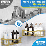 EUDELE Adhesive Shower Caddy, 5 Pack Rustproof Stainless Steel Bath Organizers With Large Capacity, No Drilling Shelves for Bathroom Storage &amp; Home Decor - Homesidy.com