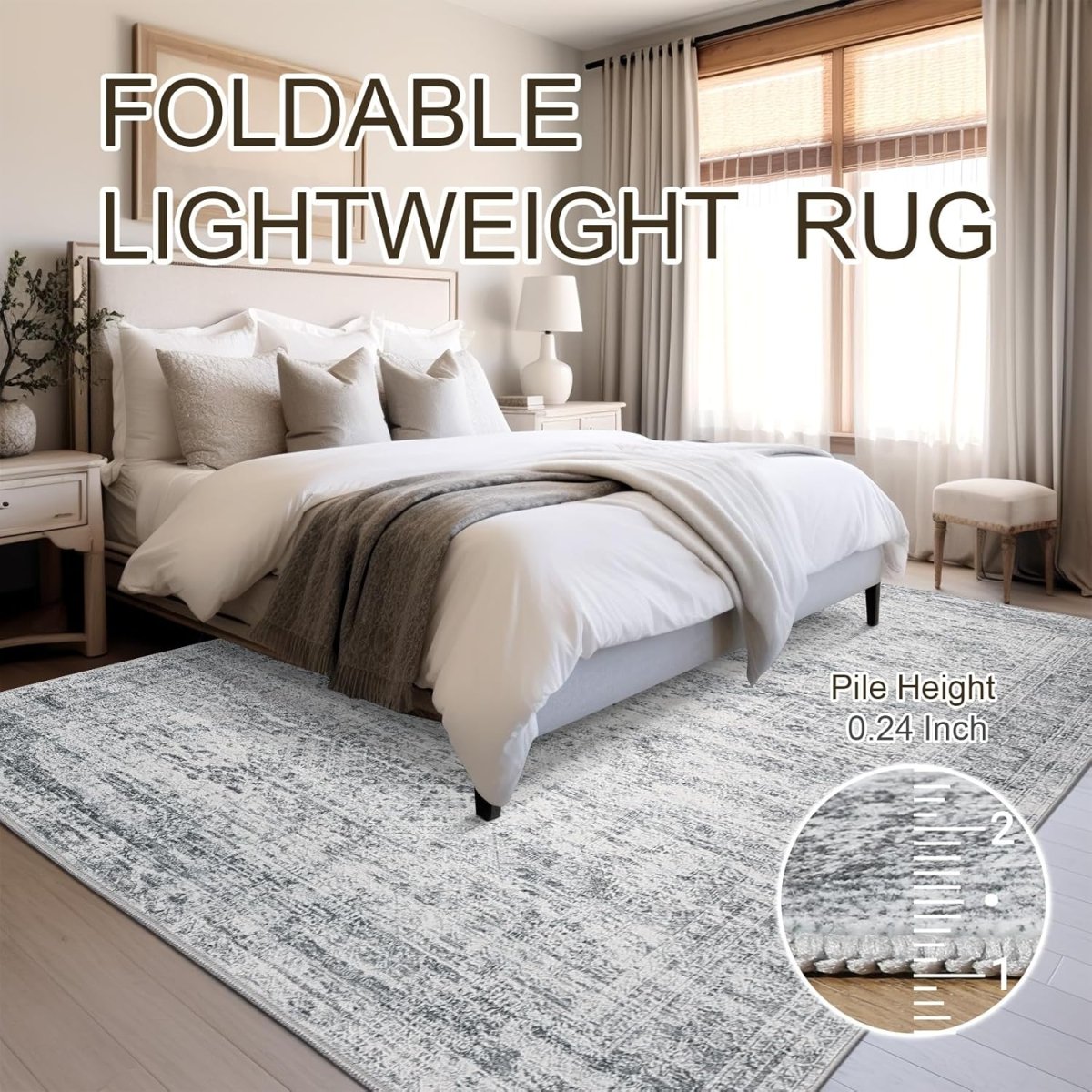 Soalmost Washable Area Rug 8x10, Large Soft Rugs for Living Room Vintage Beige Carpet 8x10 Area Rugs for Bedroom Dining Room Non - Slip Stain Resistant Under Table Rug - Homesidy.com