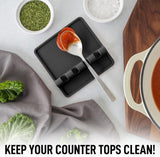 Zulay Kitchen Spoon Rest for Multiple Utensils High Heat - Resistant Silicone Drip Pad, BPA - Free Spoon Holder for Stove Top, Kitchen Gadget Holder for Ladles, Tongs, Cooking Spatula - Makes Great Gift - Homesidy.com