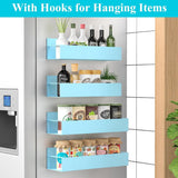 HuggieGems Metal 4 Pack Magnetic Spice Storage Rack Organizer for Refrigerator and Oven, Black Fridge Organizers and Storage - Homesidy.com