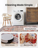 AMADA HOMEFURNISHING 8x10 Washable Area Rug, Low - Profile Large Area Rug with Non - Slip Backing &amp; Durable Edge Binding, Vintage Large Rugs for Living Room, Bedroom, Dinning Room - Homesidy.com
