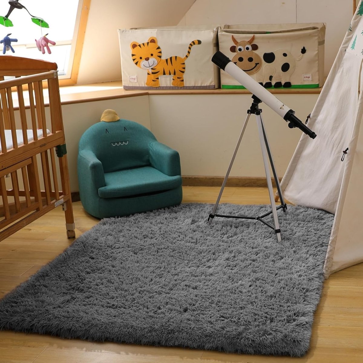 Ophanie Area Rugs for Living Room Bedroom, Upgrade Non - Slip Fluffy Soft Grey Shag Carpet, Indoor Floor Gray 4x6 Fuzzy Shaggy Living Room Plush Rug for Kids Home Dorm Decor Aesthetic - Homesidy.com