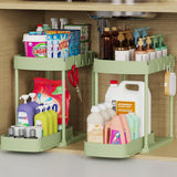 Ukeetap Multi - Purpose Pull - Out Storage Organizers, Under Sink/Cabinet Organizers and Storage for Bathroom &amp; Kitchen, Black, 12.8 Inches, 2 Packs - Homesidy.com
