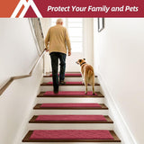COSY HOMEER Edging Stair Treads Non - Slip Carpet Mat 28inX9in Indoor Stair Runners for Wooden Steps, Edging Stair Rugs for Kids and Dogs, 100% Polyester TPE Backing (15pc, Beige) - Homesidy.com