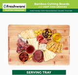 Bamboo Cutting Boards for Kitchen [Set of 3] Wood Cutting Board for Chopping Meat, Vegetables, Fruits, Cheese, Knife Friendly Serving Tray with Handles - Homesidy.com
