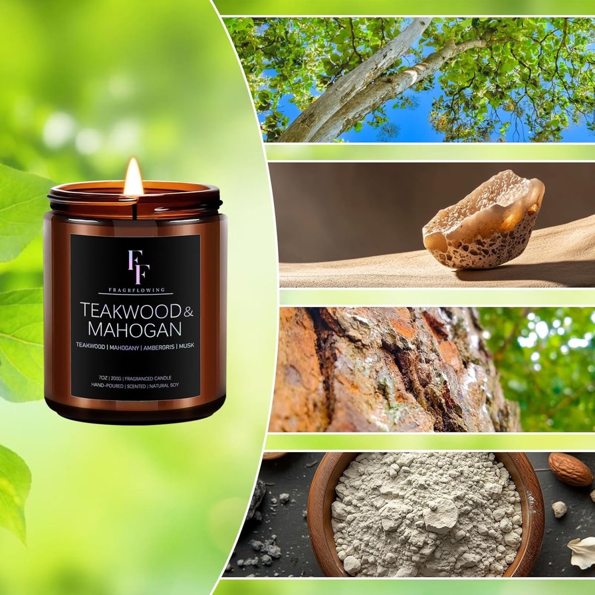 Eucalyptus &amp; Sage Scented Candles,Candles for Home Scented Aromatherapy Candles,Soy Wax Candle Gift for Women Men Amber Jar Candle, 7oz - Homesidy.com