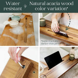 Premium Nature Shed Bathtub Tray for Freestanding Bath | Large &amp; Thick 35” Acacia Wood Luxury Bath Tray for Tub | Anti - Tip, Non - Toxic, Adjustable Bathtub Trays for Tub with Bathroom Accessories Holder - Homesidy.com