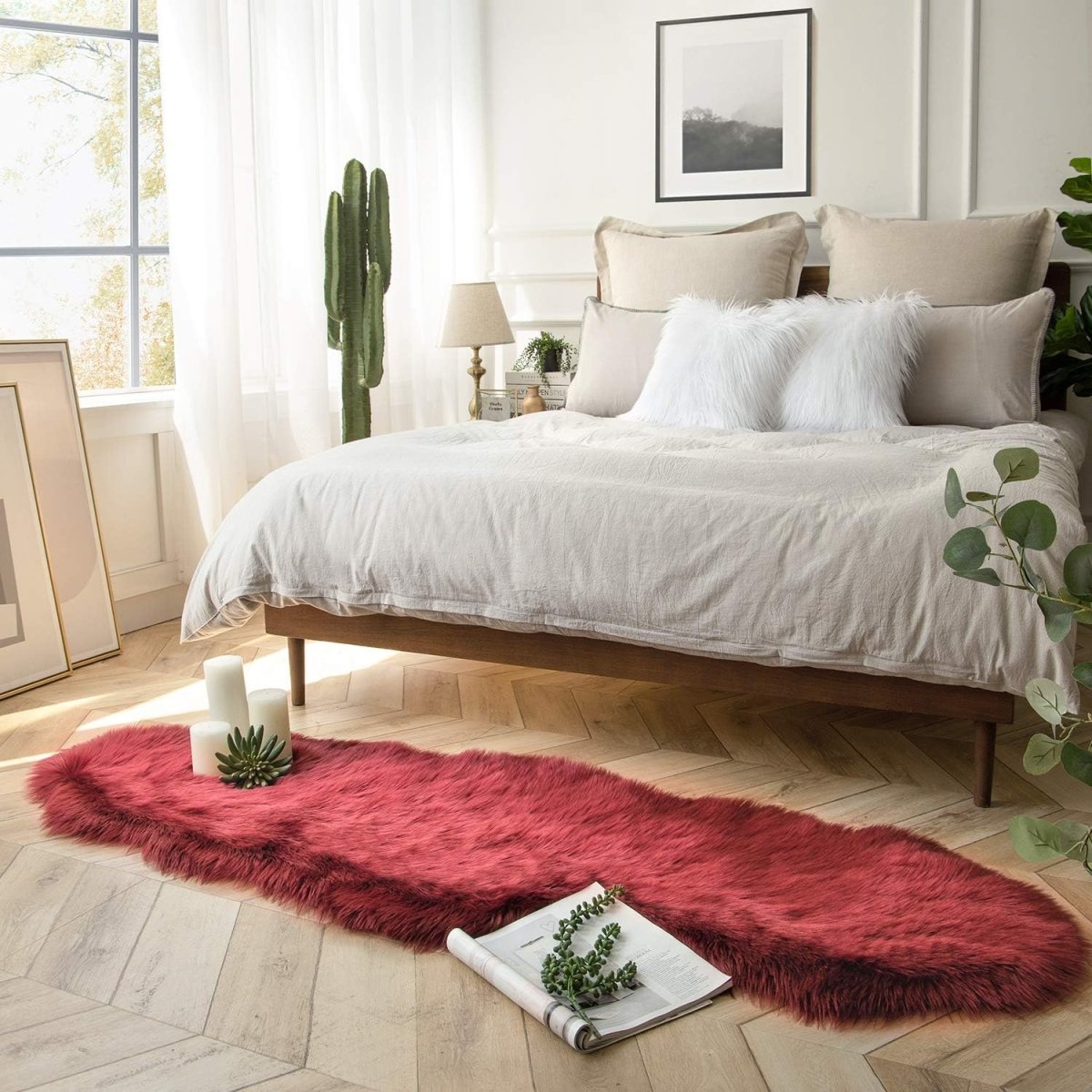 Ashler Faux Fur Rug, Fluffy White Small Sheepskin Rug, Ultra Soft 2x3 Ft Mat, Machine Washable Shag Mats, Nursery Throw for Bed, Living, Kids Room - Homesidy.com