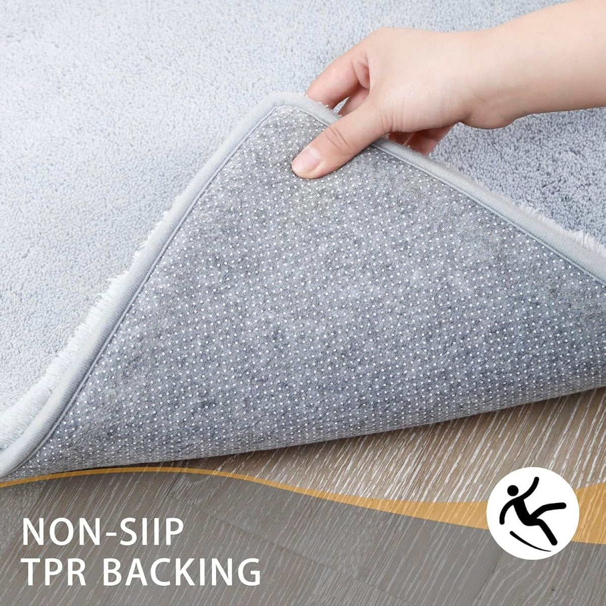 MINIDEAR Bathroom Rugs 24x17 Light Grey - Thick Elastic Foam Bath Mat, Ultra Soft &amp; Plush Fluffy, Non - Slip, Quick Dry, Absorbent Washable Floor Microfiber Mat for Tub, Home Decor Accessories - Homesidy.com