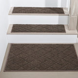 COSY HOMEER Edging Stair Treads Non - Slip Carpet Mat 28inX9in Indoor Stair Runners for Wooden Steps, Edging Stair Rugs for Kids and Dogs, 100% Polyester TPE Backing (15pc, Beige) - Homesidy.com