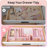 Vtopmart 25 PCS Clear Plastic Drawer Organizers Set, 4 - Size Versatile Bathroom and Vanity Drawer Organizer Trays, Storage Bins for Makeup, Bedroom, Kitchen Gadgets Utensils and Office - Homesidy.com