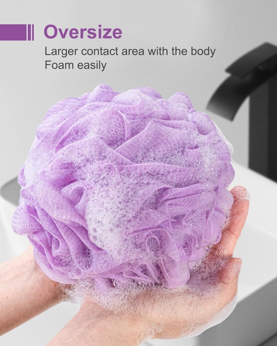 MTDLYICE Loofah Sponge, XXL Large Loofah 100g 4 Pack, Bath Sponge Soft Mesh Shower Loofah for Men, Body Scrub, Shower Pouf Bath Accessories, for Body Wash, Soap (Blue Gray) - Homesidy.com