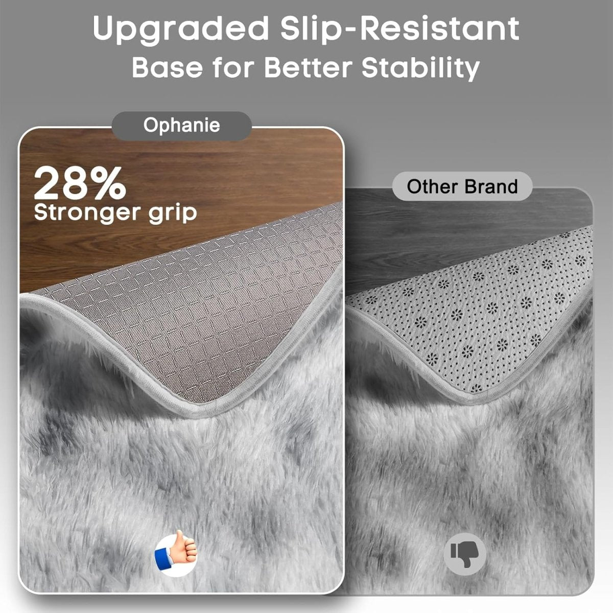 Ophanie Area Rugs for Living Room Bedroom, Upgrade Non - Slip Fluffy Soft Grey Shag Carpet, Indoor Floor Gray 4x6 Fuzzy Shaggy Living Room Plush Rug for Kids Home Dorm Decor Aesthetic - Homesidy.com