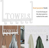 Kuhome Over The Door Hooks, Towel Holder for Bathroom, Door Mount Towel Rack Towel Hooks for Bedroom Beach Towels Bathrobe Wall Mount Hang on The Door Cabinet Cupboard Metal Sandblasted (Black) - Homesidy.com
